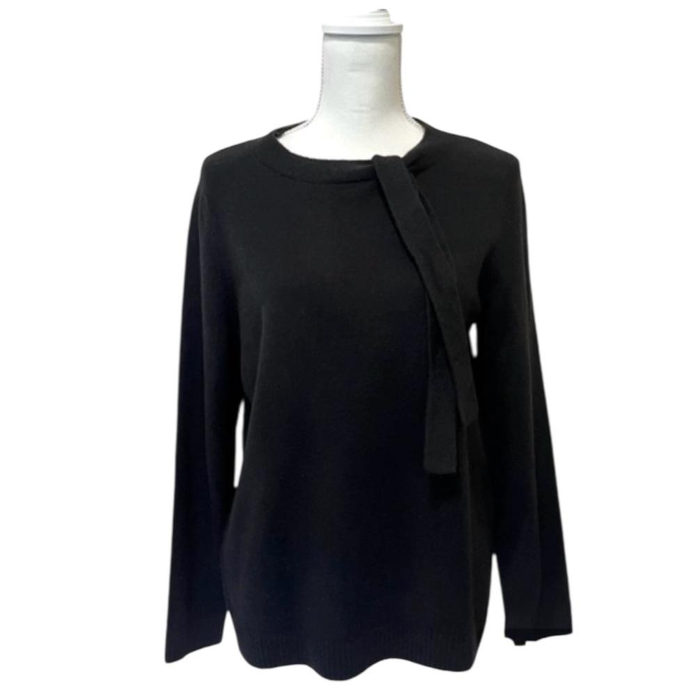 NWT Talbots Sweater | Black Sweater With Attached Tie - Size Large